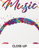 Headphone Watercolor Print Music Lose Yourself Quote Wall Art Earphones Poster Gift DJ Gift Teen Room Bedroom Musical Music Studio Art-1815