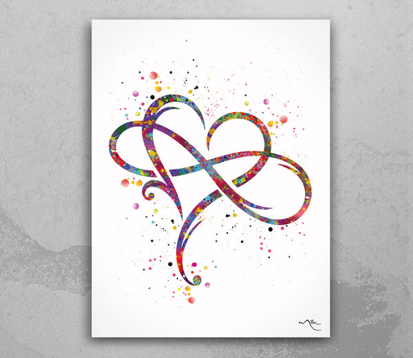 Infinity Love Sign Symbol Watercolor Print Wedding Gift Valentines Day Eternal Love Wall Art Inspirational Wall Decor Housewarming Gift-1718