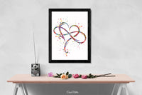 Infinity Love Sign Symbol Watercolor Print Wedding Gift Valentines Day Eternal Love Wall Art Inspirational Wall Decor Housewarming Gift-1718