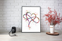 Infinity Love Sign Symbol Watercolor Print Wedding Gift Valentines Day Eternal Love Wall Art Inspirational Wall Decor Housewarming Gift-1718