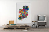 Ireland Watercolor Map Housewarming Gift Art Print Wall Wedding Gift Poster irish map Wall Art Home Decor Wall Hanging Office Decor-549