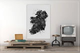 Ireland Watercolor Map Black White Housewarming Gift Art Print Wedding Gift Poster irish all Art Home Decor Wall Hanging Office Decor-548