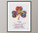 Ireland Shamrock Quote Watercolor Print Wall Art Office Decor Wedding Gift Poster Irish Map Quote Wall Decor Art Home Decor Wall Hanging-544