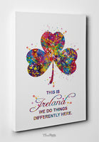 Ireland Shamrock Quote Watercolor Print Wall Art Office Decor Wedding Gift Poster Irish Map Quote Wall Decor Art Home Decor Wall Hanging-544