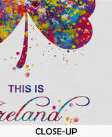 Ireland Shamrock Quote Watercolor Print Wall Art Office Decor Wedding Gift Poster Irish Map Quote Wall Decor Art Home Decor Wall Hanging-544