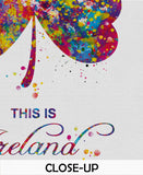 Ireland Shamrock Quote Watercolor Print Wall Art Office Decor Wedding Gift Poster Irish Map Quote Wall Decor Art Home Decor Wall Hanging-544