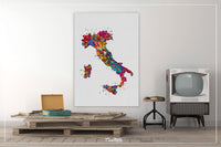 Italy Map Watercolor Print Italy Country Map Art Print Wedding Gift Travel Wall Decor Housewarming Gift Wall Art Homesick Wall Hanging-140