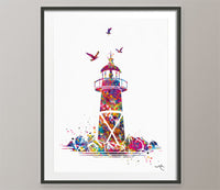Lighthouse Watercolor Print Sea Themed Wall Art Sail Wall Decor Ocean Coastal Living Nautical Housewarming Gift Summer Holiday Home Decor-96