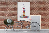 Lighthouse Watercolor Print Sea Themed Wall Art Sail Wall Decor Ocean Coastal Living Nautical Housewarming Gift Summer Holiday Home Decor-96