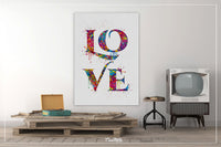 LOVE Typography Watercolor Print Housewarming Gift Office Decor Wall Art Modern Abstract Colorful Art Home Decor House Wall Hanging Gift-112
