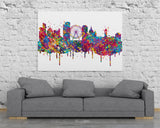 Manchester Skyline England Watercolor Print Great Britain Art Poster Wall Art Housewarming Gift Travel Wall Decor Home Wall Hanging-1741