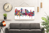 Manchester Skyline England Watercolor Print Great Britain Art Poster Wall Art Housewarming Gift Travel Wall Decor Home Wall Hanging-1741