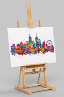 Melbourne Skyline Watercolor Print Travel Art Print Cityscape Poster AUS Wall Art Decor Art Housewarming Gift Office Decor Wall Hanging-1682