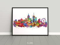 Melbourne Skyline Watercolor Print Travel Art Print Cityscape Poster AUS Wall Art Decor Art Housewarming Gift Office Decor Wall Hanging-1682