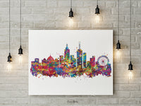 Melbourne Skyline Watercolor Print Travel Art Print Cityscape Poster AUS Wall Art Decor Art Housewarming Gift Office Decor Wall Hanging-1682