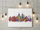Melbourne Skyline Watercolor Print Travel Art Print Cityscape Poster AUS Wall Art Decor Art Housewarming Gift Office Decor Wall Hanging-1682