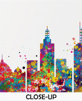 Melbourne Skyline Watercolor Print Travel Art Print Cityscape Poster AUS Wall Art Decor Art Housewarming Gift Office Decor Wall Hanging-1682