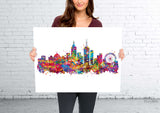 Melbourne Skyline Watercolor Print Travel Art Print Cityscape Poster AUS Wall Art Decor Art Housewarming Gift Office Decor Wall Hanging-1682