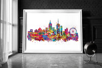 Melbourne Skyline Watercolor Print Travel Art Print Cityscape Poster AUS Wall Art Decor Art Housewarming Gift Office Decor Wall Hanging-1682