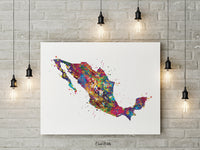 Mexico Map Watercolor Print Map Travel Gift Wall Art Wedding Gift Poster House Wall Decor Art Home Decor Housewarming Gift Wall Hanging-1730