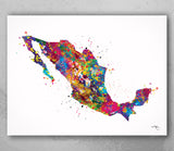 Mexico Map Watercolor Print Map Travel Gift Wall Art Wedding Gift Poster House Wall Decor Art Home Decor Housewarming Gift Wall Hanging-1730
