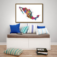 Mexico Map Watercolor Print Map Travel Gift Wall Art Wedding Gift Poster House Wall Decor Art Home Decor Housewarming Gift Wall Hanging-1730