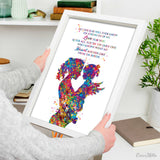 Mother and Daughter Watercolor Print Mother and Baby Kids Midwifery Memorial Gift Memory gift New Mum Baby Shower Art Mother Day Gift-1823