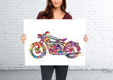 Motorcycle Art Watercolor Print Motorcycles Sport Bike Classic Motorbike Retro Bike Dirt Bike Motocross Sports Poster Wall Art Poster-1857