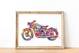 Motorcycle Art Watercolor Print Motorcycles Sport Bike Classic Motorbike Retro Bike Dirt Bike Motocross Sports Poster Wall Art Poster-1857