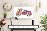 Motorcycle Art Watercolor Print Motorcycles Sport Bike Classic Motorbike Retro Bike Dirt Bike Motocross Sports Poster Wall Art Poster-1857