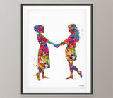 Mrs and Mrs Watercolor Print Same Sex New Moms LGBT Family Love Wins Wedding Gift Wall Art Gay Lesbian Gift Art Home Decor Love is Love-90