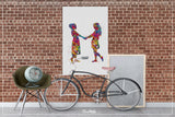 Mrs and Mrs Watercolor Print Same Sex New Moms LGBT Family Love Wins Wedding Gift Wall Art Gay Lesbian Gift Art Home Decor Love is Love-90