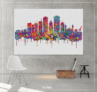 Nairobi Skyline Watercolor Print Kenya City Map Homesick Wanderlust Art Print Wall Wedding Gift African Travel Wall Decor Wall Hanging-569