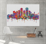 Nairobi Skyline Watercolor Print Kenya City Map Homesick Wanderlust Art Print Wall Wedding Gift African Travel Wall Decor Wall Hanging-569