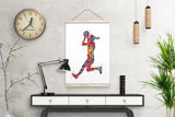 Netball Player Watercolor Print Netball Woman Female Girl Netball Gift Personalised Gift Poster Sports Netball Team Coach Wall Art-1884