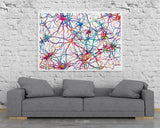 Neural Synapses Watercolor Print Abstract Medical Art Science Neurology Brain Cell Psychiatry Therapy Doctor Poster Neuron Wall Art-1820