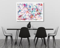 Neural Synapses Watercolor Print Abstract Medical Art Science Neurology Brain Cell Psychiatry Therapy Doctor Poster Neuron Wall Art-1820