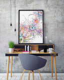 Neural System Watercolor Print Abstract Medical Art Science Neurology Brain Cell Psychiatry Doctor Poster Neural Synapse Wall Art Decor-1821