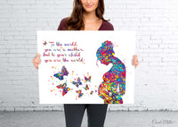 Pregnant Woman Quote Watercolor Print Pregnancy Mom Gift Butterfly Obstetrician Nursing Baby Shower New Mum Mother Gift Midwife Gift-1698
