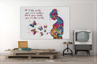 Pregnant Woman Quote Watercolor Print Pregnancy Mom Gift Butterfly Obstetrician Nursing Baby Shower New Mum Mother Gift Midwife Gift-1698