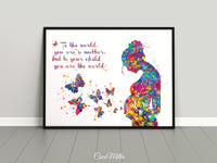 Pregnant Woman Quote Watercolor Print Pregnancy Mom Gift Butterfly Obstetrician Nursing Baby Shower New Mum Mother Gift Midwife Gift-1698