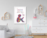 Reader Boy Watercolor Print German Book Lover Gift Wall Art Teen Room Decor Poster Reading Wall Decor Library Art Nursery Decor Nursery-1780