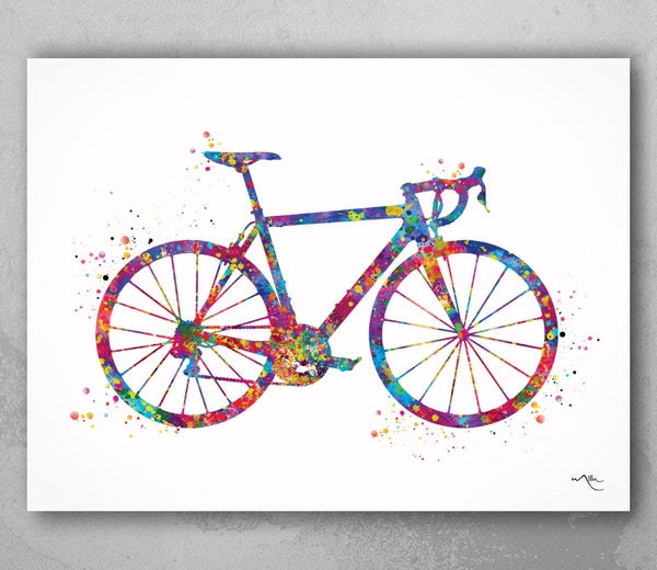 Road Bike Watercolor Print Cyclist Gift Biker Poster Personalised Gift Cycling Road Biking Bike Wall Art Bicycling Bicycle Wall Art-1514