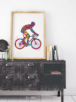 Road Biker Watercolor Print Road Cyclist Gift Biker Poster Personalised Gift Cycling Biking Bike Wall Art Bicycling Bicycle Wall Art-1783