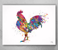 Rooster Watercolor Print Cockorel Rooster Art Print Chicken Housewarming Gift Farm Animal Kitchen Wall Art Country Home Decor Nursery-1694