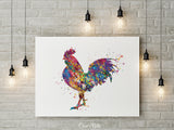 Rooster Watercolor Print Cockorel Rooster Art Print Chicken Housewarming Gift Farm Animal Kitchen Wall Art Country Home Decor Nursery-1694
