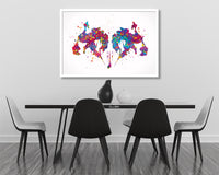 Rorschach inkblot Art Abstract Watercolor Print Psychology Psychiatry Wall Art Psychotherapist Black White Art Medical Art Clinic Decor-1795