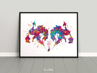 Rorschach inkblot Art Abstract Watercolor Print Psychology Psychiatry Wall Art Psychotherapist Black White Art Medical Art Clinic Decor-1795