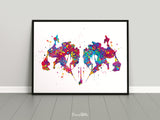Rorschach inkblot Art Abstract Watercolor Print Psychology Psychiatry Wall Art Psychotherapist Black White Art Medical Art Clinic Decor-1795
