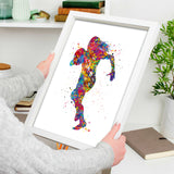 Rugby Player Girl Watercolor Print Gift Female Woman Girls Rugby Player Bedroom Decor Sports Poster Wall Art Wall Decor Sport Wall Art-1726